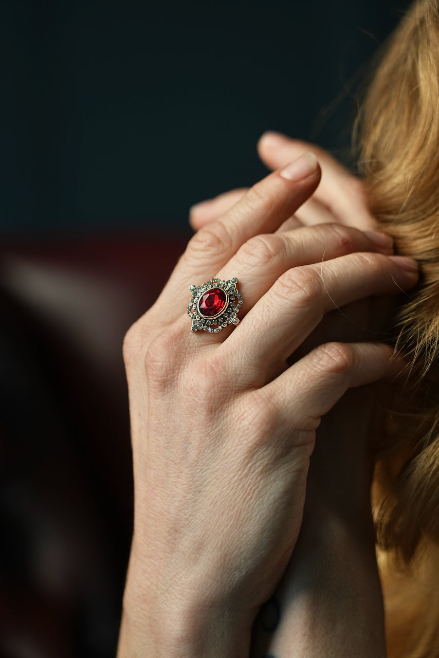 The Crown Ring - Red, Size 12